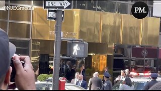 Trump Waves To Supporters Outside Trump Tower