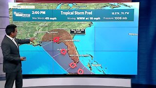 Tropical Storm Fred moving into Dominican Republic as track remains toward Florida