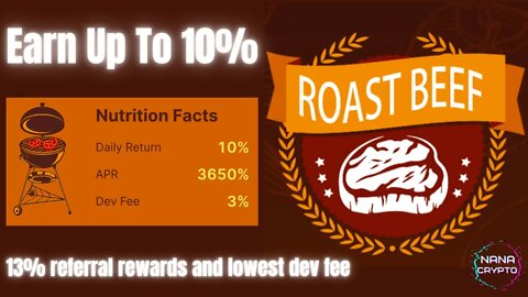 Roast Beef Miner Review | Earn 10% BNB 3% Dev Fees
