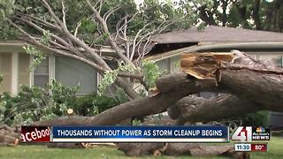 Thousands without power as storm clean up begins