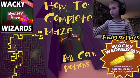 AndersonPlays Roblox Wacky Wizards 👁MAZE - How To Complete Maze + All Corn Ingredient Potions