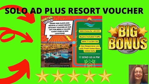SOLO ADS 1000 SOLO AD REVIEW 🛑 STOP 🛑 DONT FORGET 1000 SOLO AD REVIEW PLUS 💲EPIC 💲RESORT VOUCHER!!