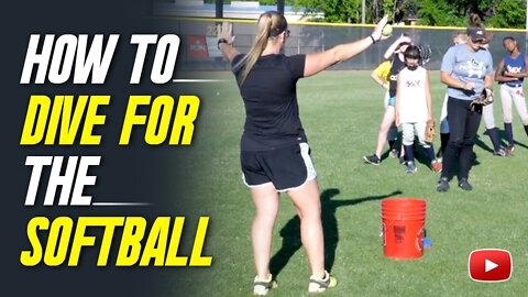 Softball Fielding Drill - Learning to Dive for the Ball - Coach Christina Steiner-Wilcoxson