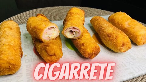 CIGARRETE | ENROLADINHO DE PRESUNTO E QUEIJO | FÁCIL |O SALGADO MAIS VENDIDO DE PADARIA #lanche food