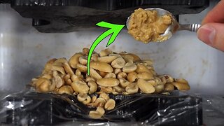 Peanuts Turned To Creamy Peanut Butter By A Hydraulic Press: 2nd Try