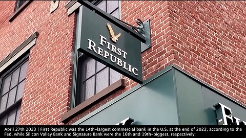 First Republic Bank | "Shares of First Republic Bank Plunged to Another Record Low On Monday." - Reuters (April 27th 2023) | The 14th-Largest Commercial Bank In the U.S. At the End of 2022, First Republic Hangs in Balance as Shares Plummet Again