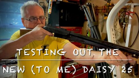 Testing out my new (to me) very vintage Daisy model 25. Chrono testing targets and can plinking