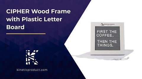 Cipher Wood Frame with Plastic Letter Board