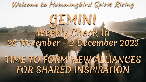 GEMINI Weekly Check In 26 Nov - 2 Dec 2023 - TIME TO FORM NEW ALLIANCES FOR SHARED INSPIRATION