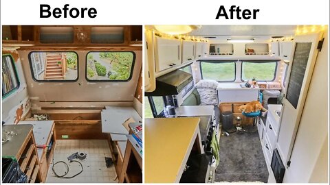 TIMELAPSE BUILD // From Outdated Motorhome to Beautiful Tiny home.