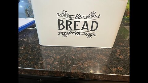 Farmhouse Bread Box - XL Size Bread Storage Container with Matching Biscuit Tin in White Metal...