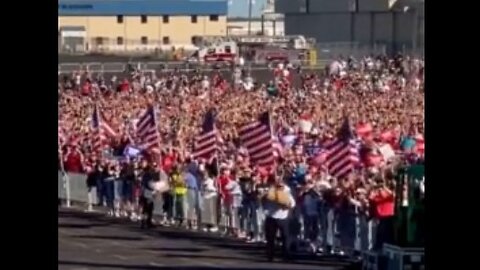 3/25/23 Crowd View From Trump Force One Arriving On Waco, TX Tarmac