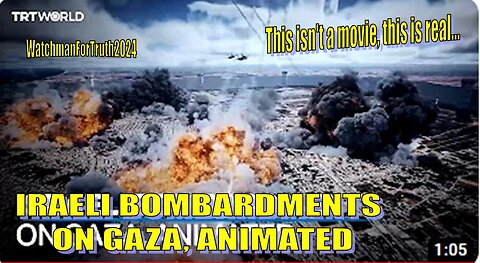 Bombardments on besieged Gaza, animated