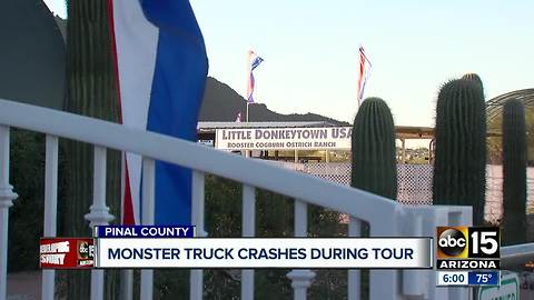 Multiple people injured after monster truck crashes in Pinal County