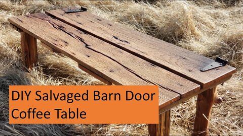 DIY reclaimed barn door Door Coffee Table for Rustic home decor