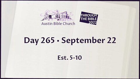 Through the Bible 2022 (Day 265)