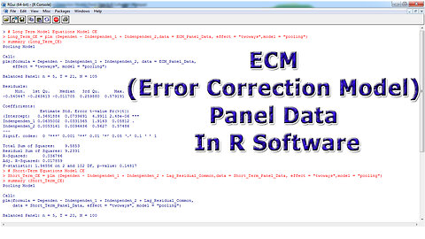ECM (Error Correction Model) Panel Data In R Software