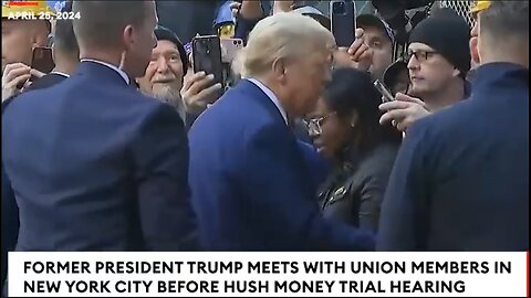 Trump Pays Surprise Visit To Union Construction Workers In NYC Before Trial Hearing