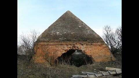3 sided brick pyramids in Saburovo (Russia)