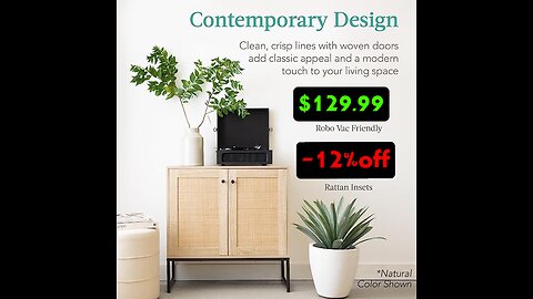 Best Choice Products 2-Door Rattan Storage Cabinet,Accent Furniture.