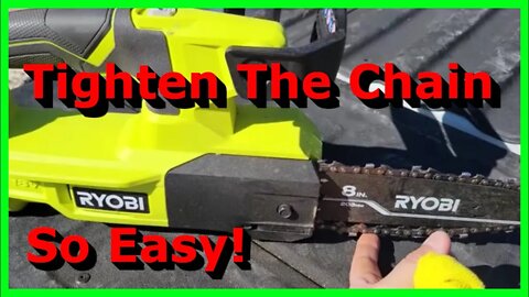 Tighten the Chain on a Ryobi 18V Pruning Chainsaw | P5453 or P5452BTL