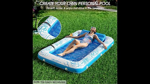 Read User Comments: Inflatable Pool Floats，Tanning Pool Lounger Float - 4 in 1 Sun Tan Tub Su...