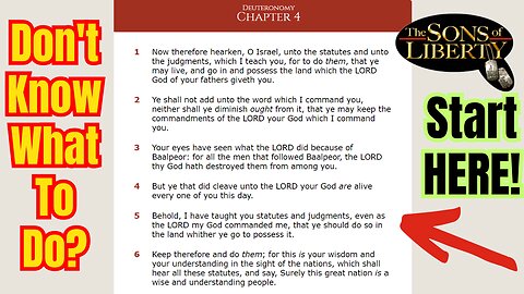Don't Know What To Do? Start HERE! - Deuteronomy 4:1-6