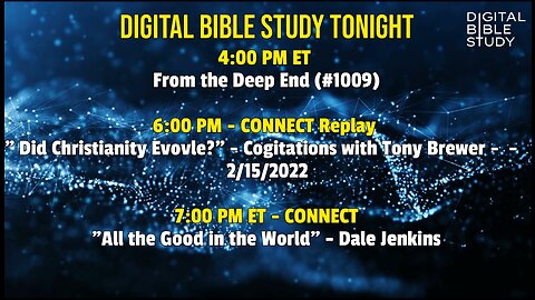 Digital Bible Study Tonight - 1/17/2023