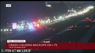 Crash causing backups on I-75