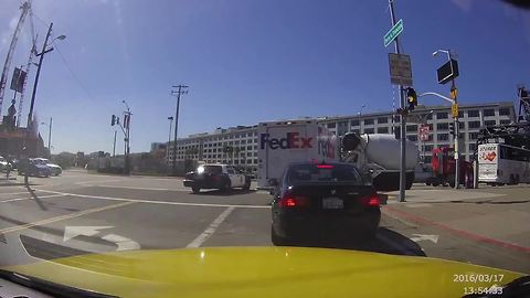 Impatient drivers (including an officer!) cheat traffc in San Francisco