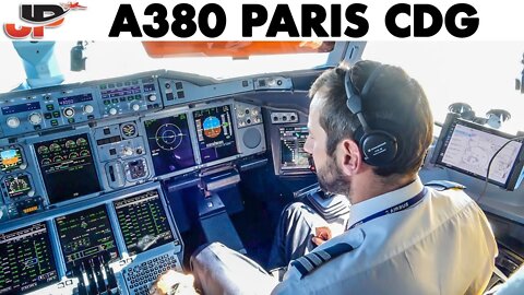 AIRBUS A380 from 43,000 feet to landing at Paris CDG Airport
