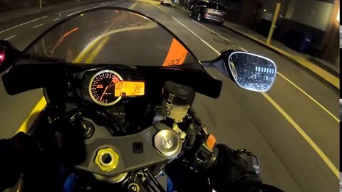 Night Riding. Coming back to Buffalo. Random mini biker at 21:14 haha. 2013 GSXR 750