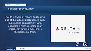 Fact or Fiction: Delta pilot dies from COVID-19 vaccine mid-flight?