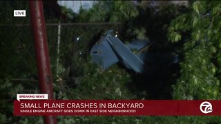 Small airplane crashes into Detroit backyard; no one was injured