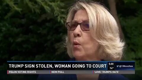 Woman Taken to Court Over Stolen Trump Sign