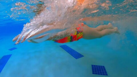 Slip and Slide Ride at the Swimming Pool