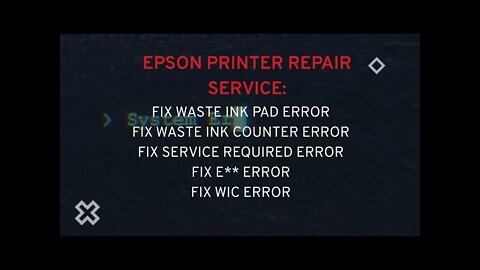 Epson Eco Tank Series waste ink pads resets ET 4550