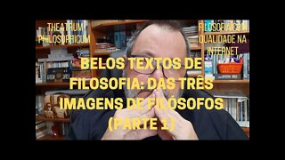 Theatrum Philosophicum − Belos textos de filosofia: DAS TRÊS IMAGENS DE FILÓSOFOS (Parte 1)