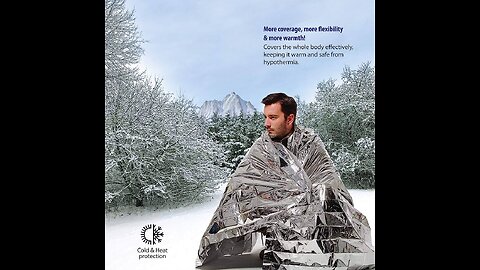 PERIEMALA Emergency Blankets for Survival Gear (Pack of 4), Camping Blanket, Emergency Blanket,...