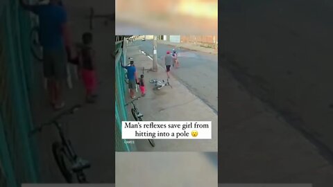 Girl saved by man from hitting the pool