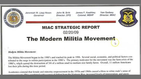 MIAC Report - What Government Really Thinks Of People That Want Freedom