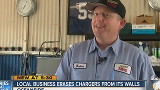 Local business erases Chargers from its walls