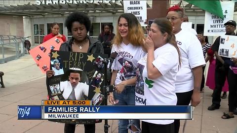 Families of people killed by police rally in Red Arrow Park
