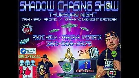 Shadow Chasing Show- Between 2 Worlds Radio with host Derrick Whiteskycloud 10-8-2023