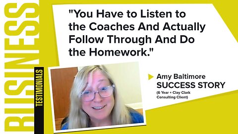 Business | The Amy Baltimore Success Story | "You Have to Listen to the Coaches And Actually Follow Through And Do the Homework." - Amy Baltimore (6 Year + Clay Clark Consulting Client)