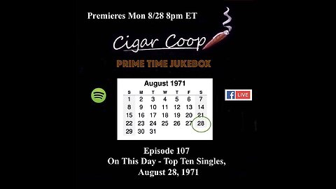 Prime Time Jukebox Episode 107: On This Day – Top Ten Singles, August 28, 1971