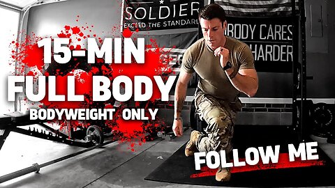15-Minute FULL BODY Workout | BODYWEIGHT ONLY | No Equipment Needed | Follow Me! ⚔️