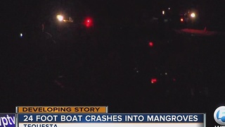 24-foot boat crashes into mangroves