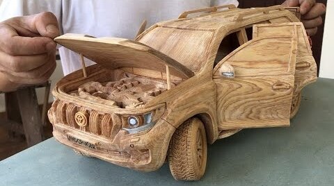 Wood Carving - TOYOTA PRADO Land Cruiser 2023 (New Model) - Woodworking Art