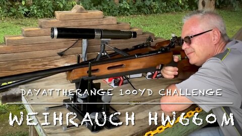 @Dayattherange 100 yard open sight challenge with my Weihrauch HW660M and Geco match ammo.